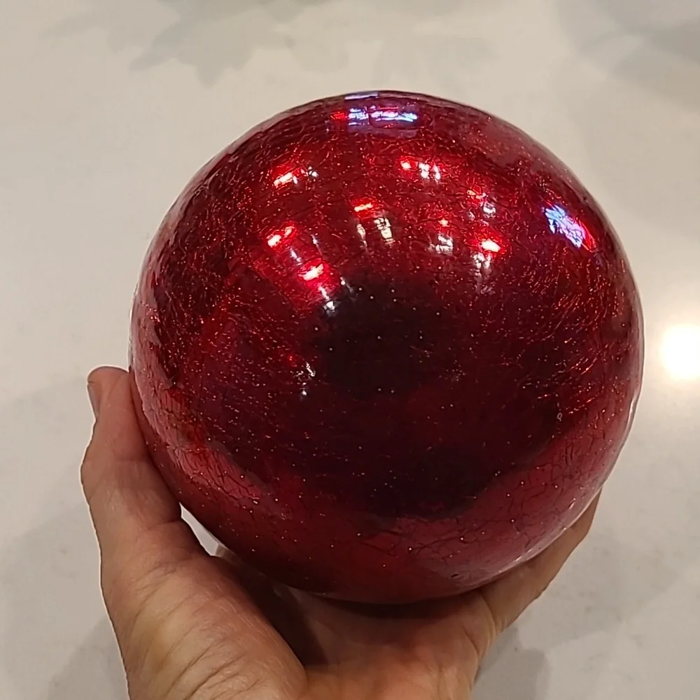 Large Red Glass Holiday Sphere Ornament
